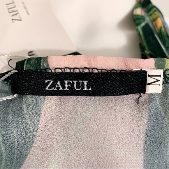 ZAFUL Tropical Leaf Print Cami Mini Dress Size M - Picture 12 of 16